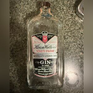 Distilled London Dry Gin - Clear Vintage Hiram Walker’s bottle.